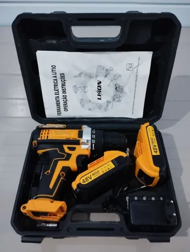 Parafusadeira Furadeira 48V NOVA + 2 Baterias + Maleta Completa