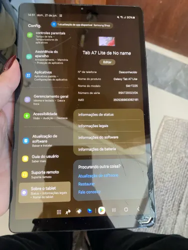 Samsung Tab A7 Lite Funcionando Leia Descrição