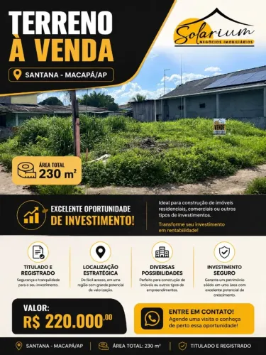 Terreno à venda com 230 m², em uma localização estratégica.