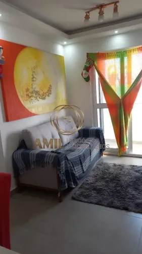 Ra Amil, aluga, Apartamento, 02 Dormitórios, Sacada, Residencial Dumont, 46m²,  Jardim Cal