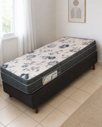 Cama Box de Solteiro Ortobom com Colchão - Higienizada