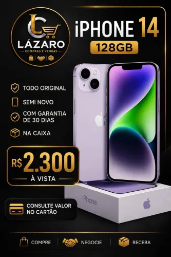 iPhone 14 128GB - Lilás | Semi Novo | Estado de Novo