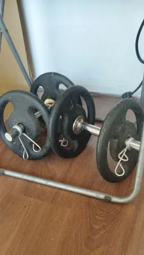 Peso musculação total 20 kg com barras e presilhas