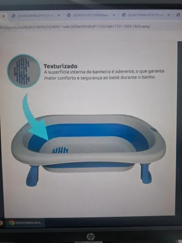 Banheira portátil Azul e branca Kababy
