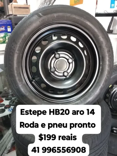 Roda estepe HB20 aro 14 roda e pneu pronto. Disk entrega original Hyundai 