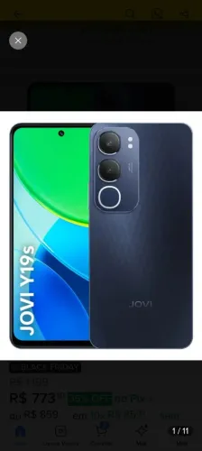 Vendo Jovi y19 s  usado tela pouco rachada funcionando perfeitamente 256 GB 4+4 RAM 