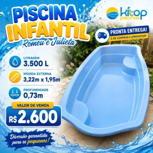 Vendo Piscina Infantil Nova de Fibra $ 2.600 | Direto da Fábrica