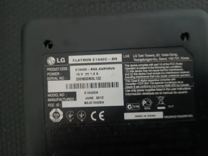 MONITOR 19" LG FLATRON E1942C