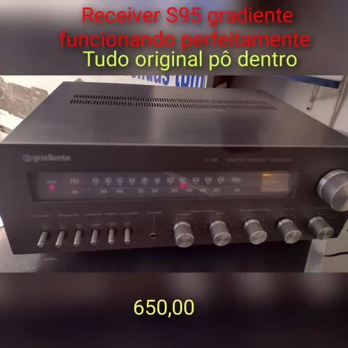 Receiver S95 gradiente,toca fita S95 gradiente, toca disco Aiwa, toca disco Pioneer.