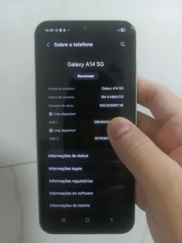 Samsung A14.5g, 128g, película privacy, capinha e cabo.