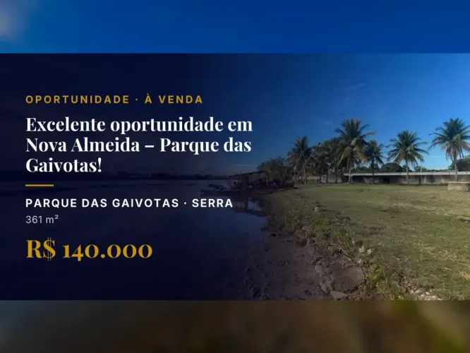 Parque das Gaivotas: Lote plano e pronto para construção!