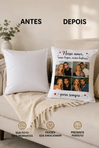 Almofadas Personalizadas 40x40 | Capas Personalizadas com Sua Foto | Presente Criativo