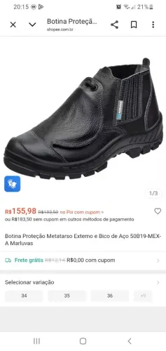 Vendo botina de couro número 39
