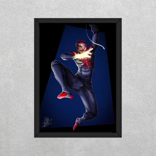 Quadro Decorativo - Spider-Man - Miles Morales - Tamanho A4