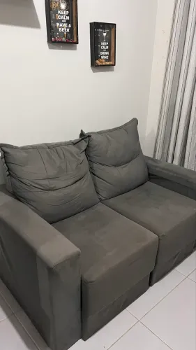 Sofá Cinza- Escuro / 2 lugares