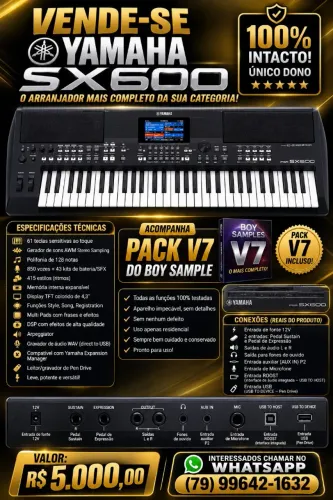 TECLADO SX600 COM PACK V7 BOY SAMPLE E PACK V4 FAGUNER TECLADO SEMI NOVO UNICO DONO