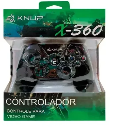 Controle Xbox 360 Com Fio Compatível Pc computador Kp-gm017 Cor Preto ou branco