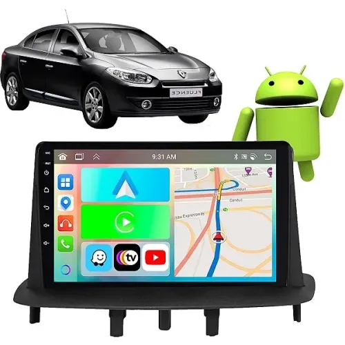Central Multimídia Android 9 Polegadas Fluence 2009 até 2016