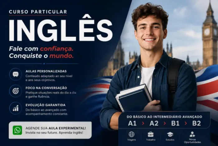 Aula de inglês pra níveis A1-B2
