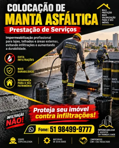 Impermeabilização - Colocação de Manta Asfáltica em Lajes e Telhados