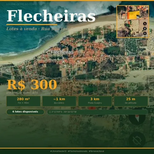 LOTE À VENDA EM FLECHEIRAS ? 280m2