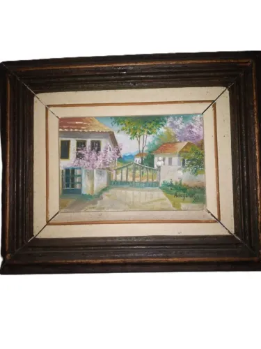 Conjunto com 3 quadros decorativos do pintor Adagenir Oliveira