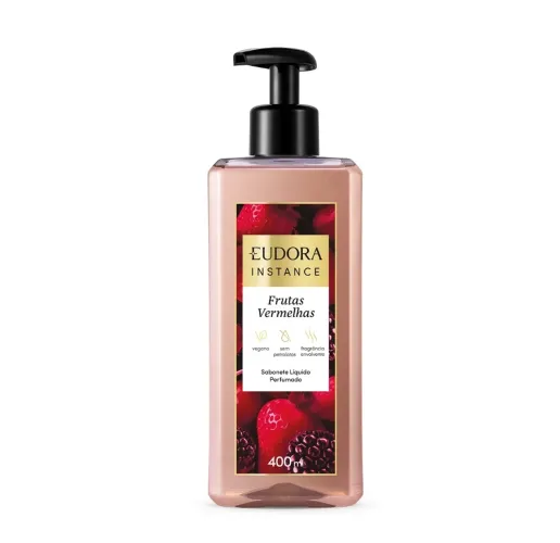 Eudora instance frutas vermelhas sabonete liquido perfumado 400 ml