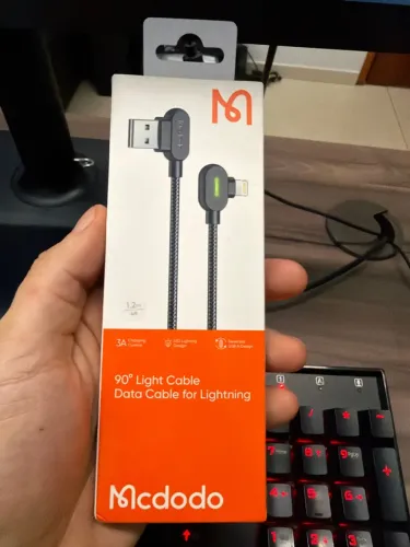 Cabo iphone lightning 90 graus 1.2m 3A