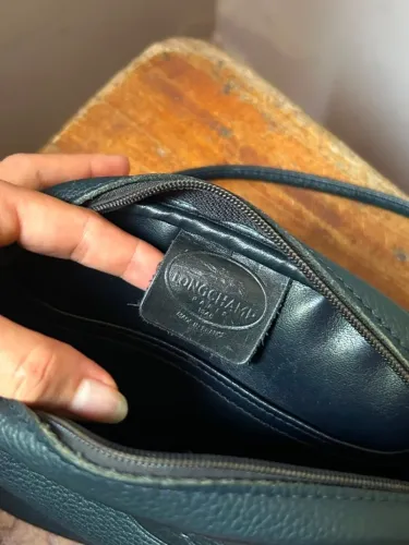 Bolsa Azul-Marinho Longchamp (Couro Tiracolo Oval)