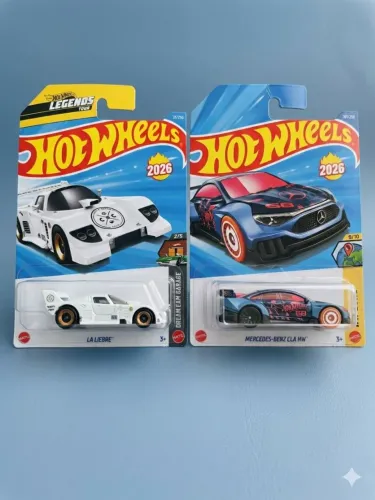 Lote 2 Hot Wheels: Mercedes-Benz CLA HW + La Liebre (lançamentos 2026)