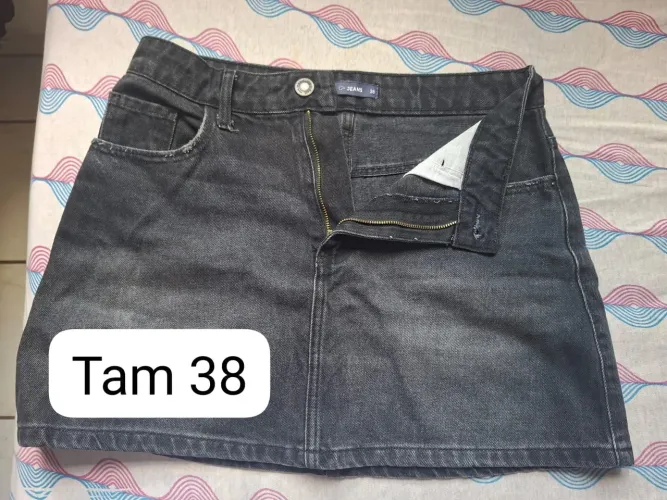 Saia Jeans Preta