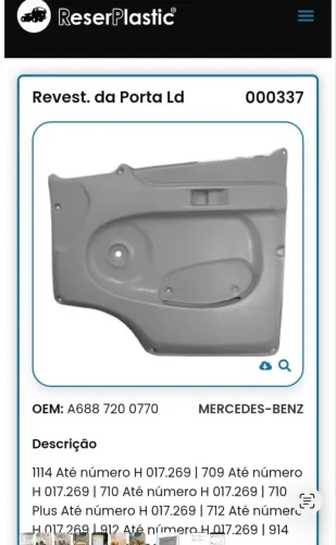 Forro de porta de caminhão Mercedes Benz