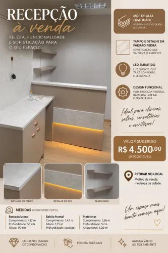 RECEPÇÃO MDF PLANEJADA COMPLETA À VENDA