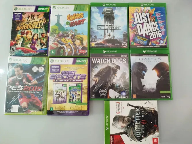 KIT COM 04 JOGOS XBOX 360 E KIT 05 JOGOS XBOXONE