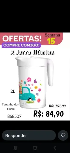 Jarra ilumina 2l tupperware