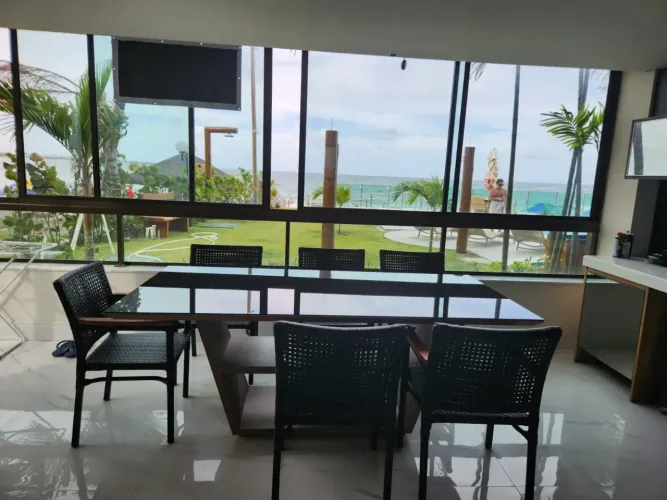Apartamento Pé na Areia Vista Mar a venda com 102m2, 3 suítes em Porto de galinhas