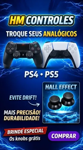 Troca Analógico controle PS5 ps4 HALL EFFECT..