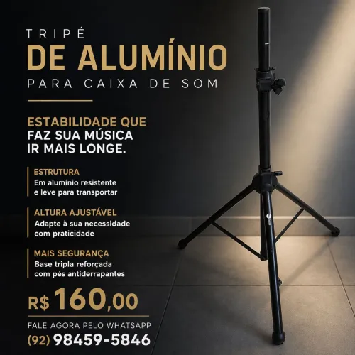 Tripé de alumínio para caixa de som