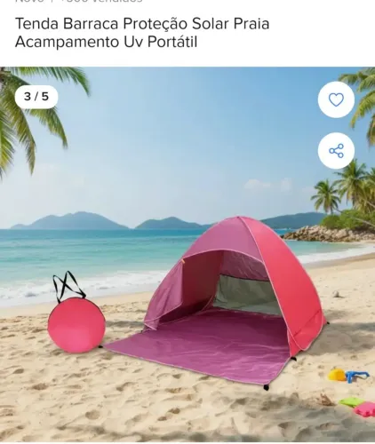 Tenda portátil praia com proteção UV