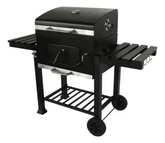 Churrasqueira Americana Gourmet Carvão Bafo Grelhas Rodas Preta
