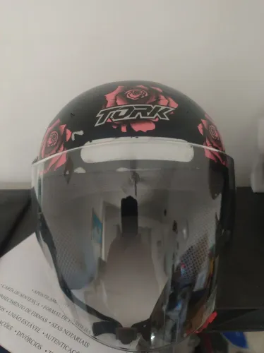 Capacete New Liberty Three Flowers Fosco viseira fumê