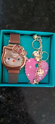 Relógio feminino Hello Kitty com pulseira