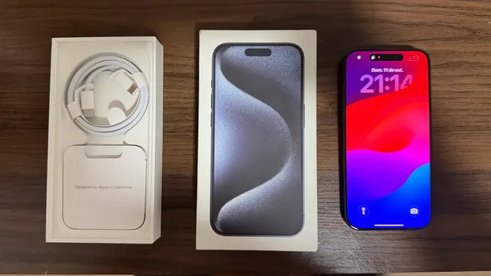 IPHONE 15 PRO 128GB TITÂNIO AZUL ? IMPECÁVEL!