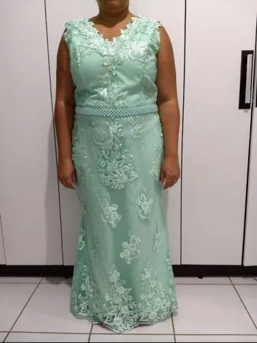 Vestido de festa 44 verde água