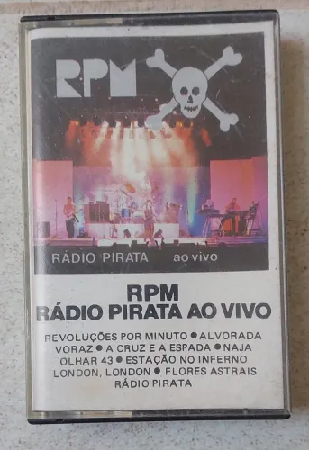 Fita k7 RPM rádio pirata ao vivo fita cassete toca fita tape deck antigo rock nacional som