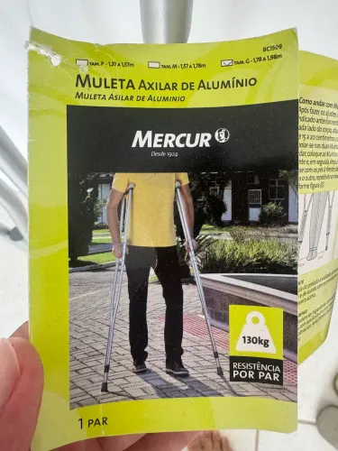 Muletas de alumínio Mercur prateado
