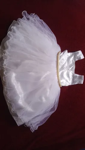 Vestido branco infantil tamanho 1-2 anos