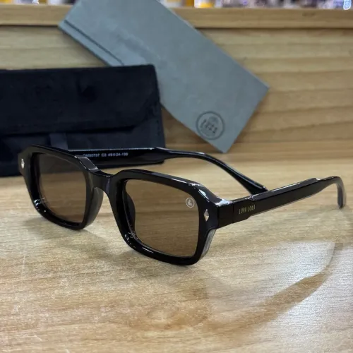 Óculos de sol retangular original Lupa Loka lente ambar armação acetato