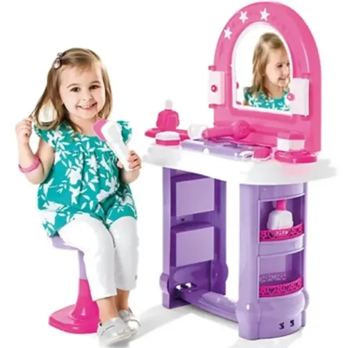 Penteadeira com banquinho infantil brinquedos