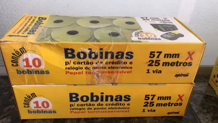 Lote 26 Bobinas términas 57mmx25mm - Maquininha e relógio de ponto